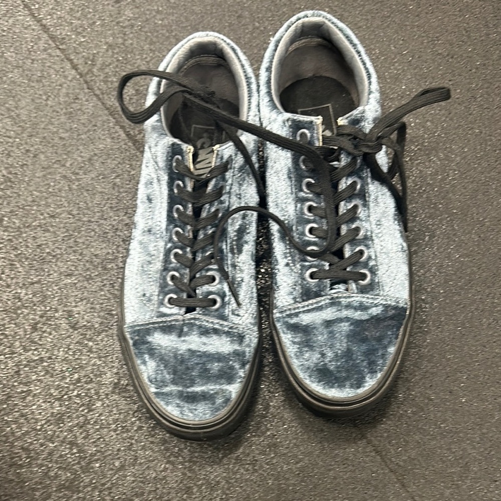Vans Blue Velvet Sneakers Men 8 / Women 9.5
